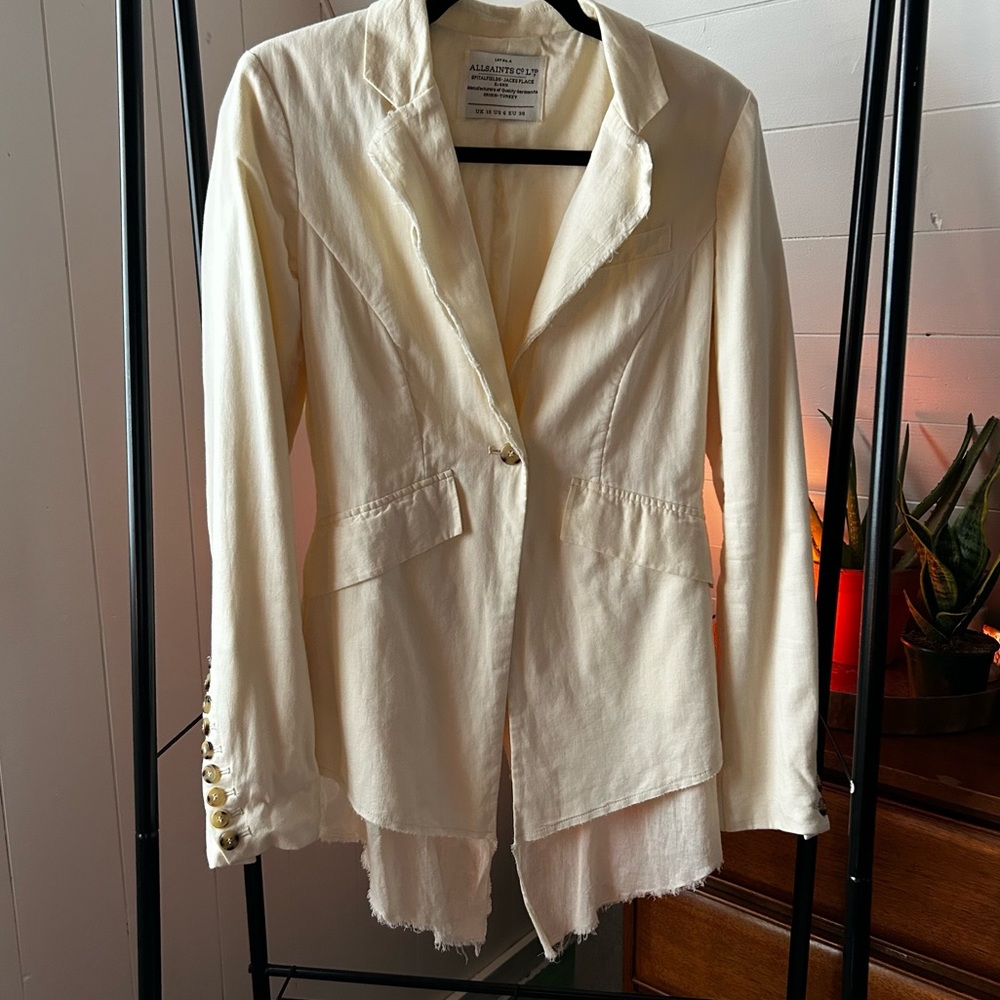 AllSaints Cream Tailored Blazer
